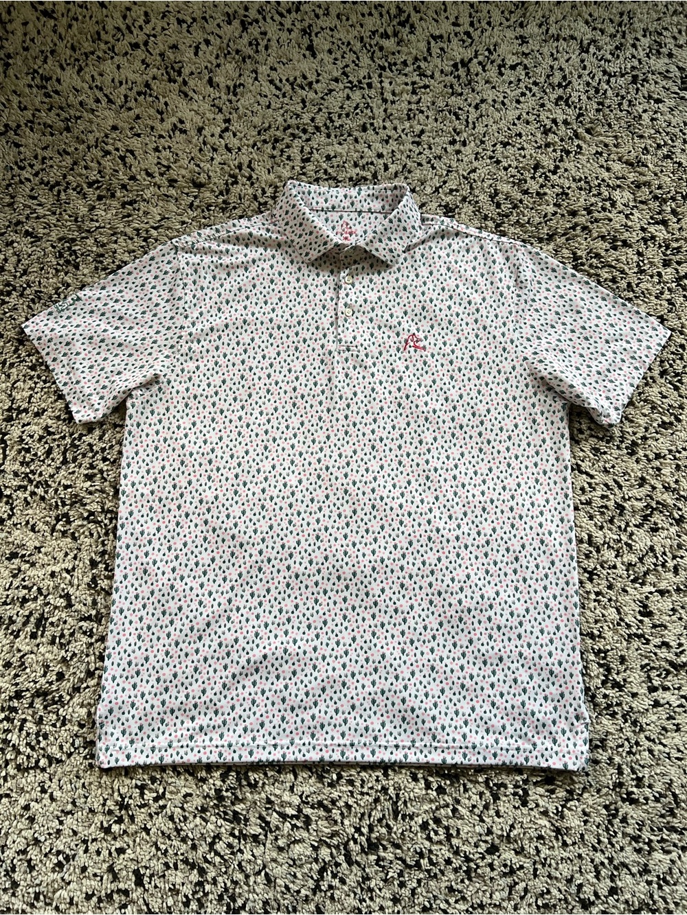 Rhoback Golf Polo Shirt WM Phoenix Open Cactus Print Men’s Size XL *Flaw*